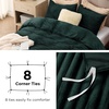 Bedsure Fluffy Duvet Cover Set – Ultra Soft Plush Shaggy Comforter Cover Queen Size, Warm Flannel Fleece Bed Sets for Winter, 3 Pieces (Striped Pattern, Forest Green)(07 – Forest Green (No Comforter))