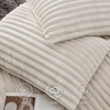 Bedsure Fluffy Duvet Cover Set – Ultra Soft Plush Shaggy Comforter Cover Queen Size, Warm Flannel Fleece Bed Sets for Winter, 3 Pieces (Striped Pattern, Forest Green)(03 – Linen (No Comforter))