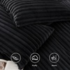 Bedsure Fluffy Duvet Cover Set – Ultra Soft Plush Shaggy Comforter Cover Queen Size, Warm Flannel Fleece Bed Sets for Winter, 3 Pieces (Striped Pattern, Forest Green)(05 – Black (No Comforter))