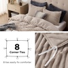 Bedsure Fluffy Duvet Cover Set – Ultra Soft Plush Shaggy Comforter Cover Queen Size, Warm Flannel Fleece Bed Sets for Winter, 3 Pieces (Striped Pattern, Forest Green)(06 – Khaki (No Comforter))