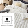 Bedsure Fluffy Duvet Cover Set – Ultra Soft Plush Shaggy Comforter Cover Queen Size, Warm Flannel Fleece Bed Sets for Winter, 3 Pieces (Striped Pattern, Forest Green)(01 – Coconut White (No Comforter))