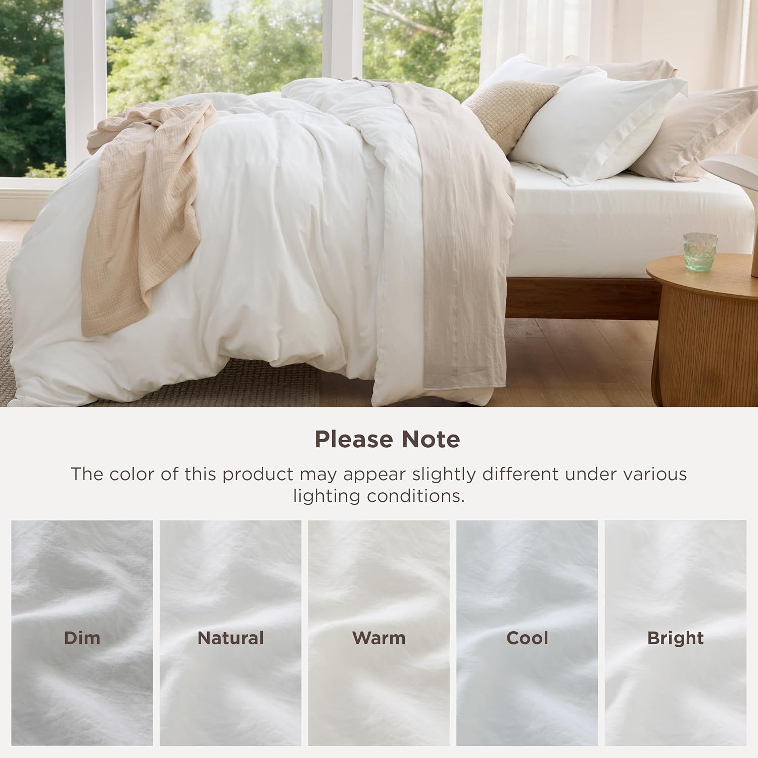 image:imageBedsure Tan Gingham Ruffle Duvet Cover SetVintage Farmhouse Bedding Queen00 White No Comforter