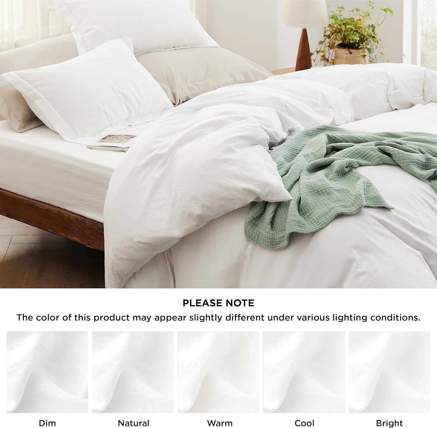 image:imageBedsure Tan Gingham Ruffle Duvet Cover SetVintage Farmhouse Bedding Queen00 White No Comforter