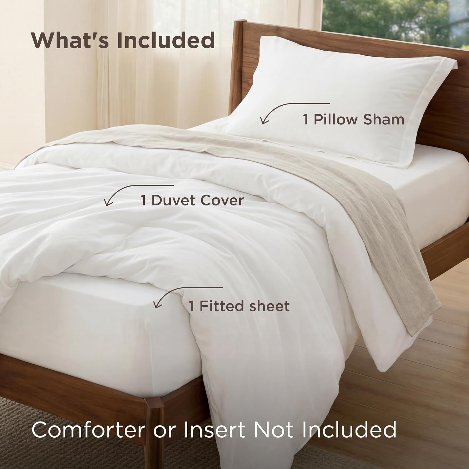 image:imageBedsure Tan Gingham Ruffle Duvet Cover SetVintage Farmhouse Bedding Queen00 White No Comforter