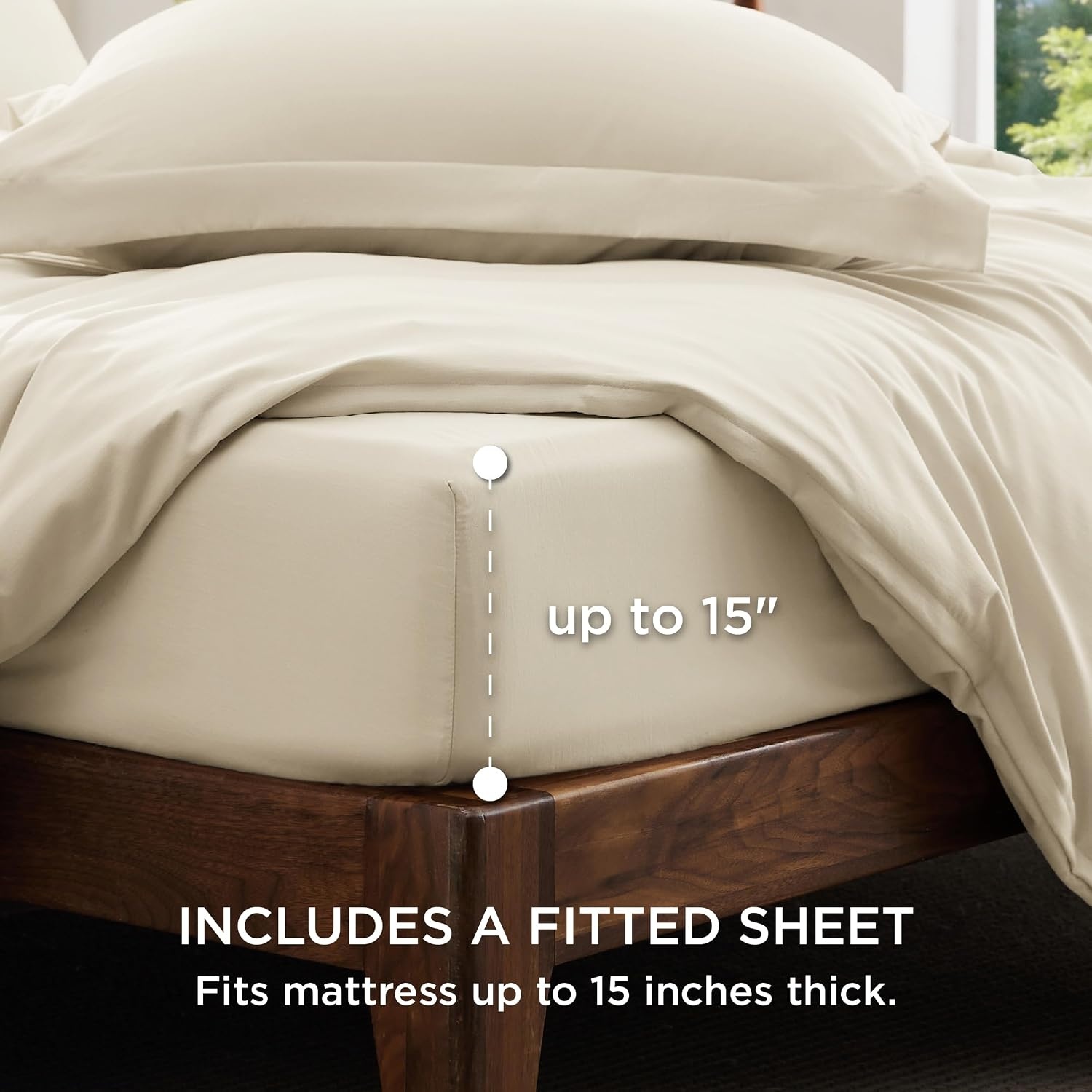 image:imageBedsure Tan Gingham Ruffle Duvet Cover SetVintage Farmhouse Bedding Queen02 Cream No Comforter