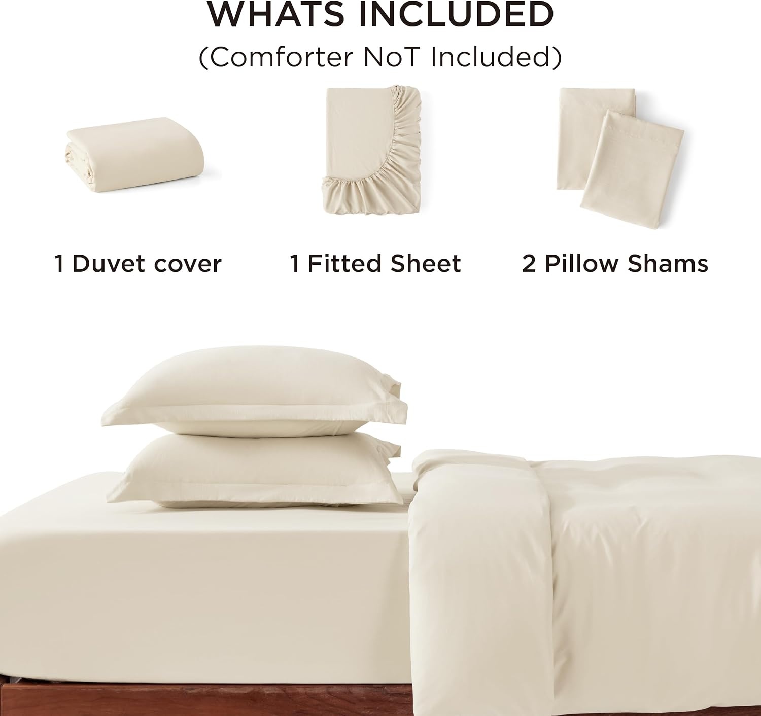 image:imageBedsure Tan Gingham Ruffle Duvet Cover SetVintage Farmhouse Bedding Queen02 Cream No Comforter