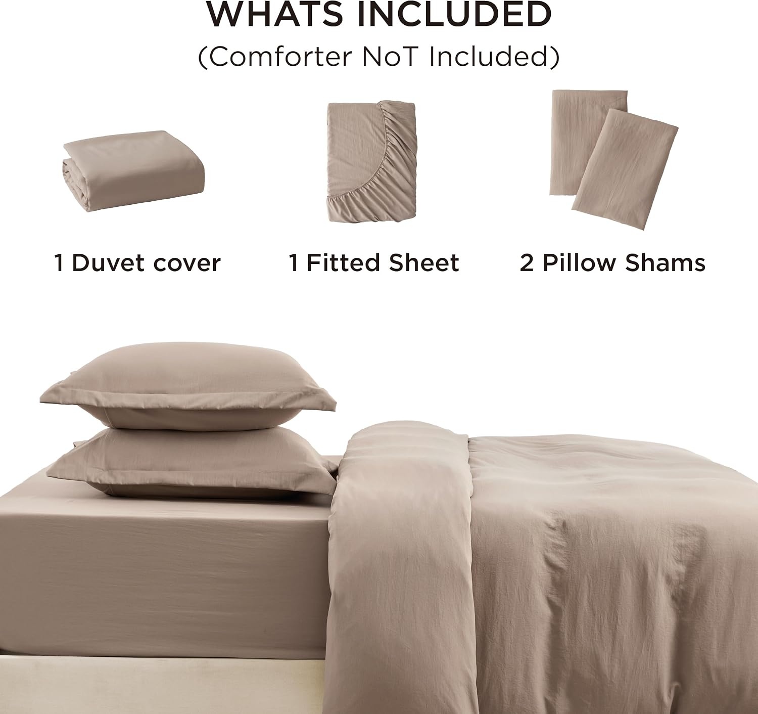 image:imageBedsure Tan Gingham Ruffle Duvet Cover SetVintage Farmhouse Bedding Queen02 Khaki No Comforter