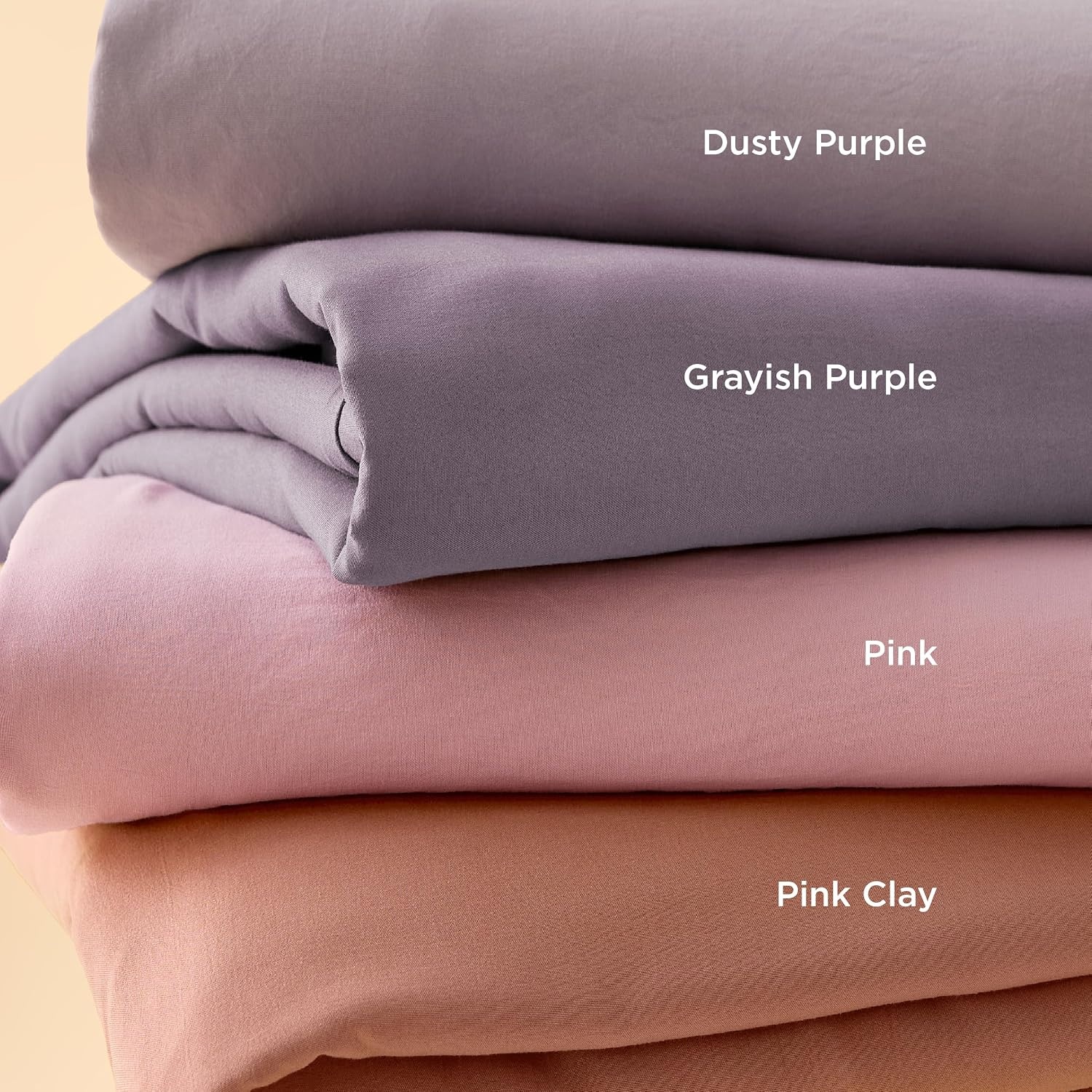 image:imageBedsure Tan Gingham Ruffle Duvet Cover SetVintage Farmhouse Bedding Queen06 Lilac Purple No Comforter