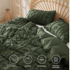 Bedsure Checkered Boho Duvet Cover Queen, Tufted Embroidery, 3-Piece,Beige(02 – Olive Green – Elegant (No Comforter))