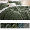 Bedsure Checkered Boho Duvet Cover Queen, Tufted Embroidery, 3-Piece,Beige(02 – Olive Green – Elegant (No Comforter))