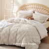 Bedsure Checkered Boho Duvet Cover Queen, Tufted Embroidery, 3-Piece,Beige(03 – Beige – Checkered (No Comforter))
