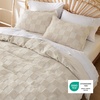 Bedsure Checkered Boho Duvet Cover Queen, Tufted Embroidery, 3-Piece,Beige(03 – Beige – Checkered (No Comforter))