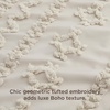 Bedsure Checkered Boho Duvet Cover Queen, Tufted Embroidery, 3-Piece,Beige(06 – Linen – Elegant (No Comforter))