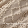 Bedsure Checkered Boho Duvet Cover Queen, Tufted Embroidery, 3-Piece,Beige(07 – Khaki – Elegant (No Comforter))