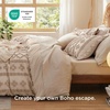 Bedsure Checkered Boho Duvet Cover Queen, Tufted Embroidery, 3-Piece,Beige(07 – Khaki – Elegant (No Comforter))