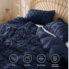 Bedsure Checkered Boho Duvet Cover Queen, Tufted Embroidery, 3-Piece,Beige(09 – Navy – Elegant (No Comforter))