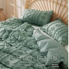 Bedsure Checkered Boho Duvet Cover Queen, Tufted Embroidery, 3-Piece,Beige(11 – Sage Green – Elegant (No Comforter))