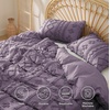 Bedsure Checkered Boho Duvet Cover Queen, Tufted Embroidery, 3-Piece,Beige(12 – Grayish Purple – Elegant (No Comforter))