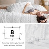 Bedsure Checkered Boho Duvet Cover Queen, Tufted Embroidery, 3-Piece,Beige(13 – Dusty Blue – Elegant (No Comforter))