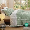 Bedsure Checkered Boho Duvet Cover Queen, Tufted Embroidery, 3-Piece,Beige(14 – Light Green – Elegant (No Comforter))