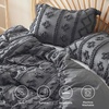 Bedsure Checkered Boho Duvet Cover Queen, Tufted Embroidery, 3-Piece,Beige(15 – Dark Grey – Elegant (No Comforter))