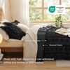 Bedsure Checkered Boho Duvet Cover Queen, Tufted Embroidery, 3-Piece,Beige(16 – Black – Elegant (No Comforter))