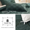 Bedsure Checkered Boho Duvet Cover Queen, Tufted Embroidery, 3-Piece,Beige(17 – Forest Green – Checkered (No Comforter))