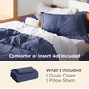 Bedsure Tan Gingham Ruffle Duvet Cover Set,Vintage Farmhouse Bedding, Queen(01 – Navy (No Comforter))