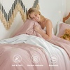 Bedsure Tan Gingham Ruffle Duvet Cover Set,Vintage Farmhouse Bedding, Queen(01 – Rose Pink (No Comforter))