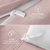 Bedsure Tan Gingham Ruffle Duvet Cover Set,Vintage Farmhouse Bedding, Queen(01 – Rose Pink (No Comforter))