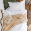 Bedsure Tan Gingham Ruffle Duvet Cover Set,Vintage Farmhouse Bedding, Queen(02 – Bright White (No Comforter))
