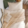 Bedsure Tan Gingham Ruffle Duvet Cover Set,Vintage Farmhouse Bedding, Queen(02 – Cream (No Comforter))