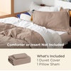 Bedsure Tan Gingham Ruffle Duvet Cover Set,Vintage Farmhouse Bedding, Queen(02 – Khaki (No Comforter))