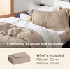 Bedsure Tan Gingham Ruffle Duvet Cover Set,Vintage Farmhouse Bedding, Queen(02 – Light Brown (No Comforter))