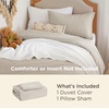 Bedsure Tan Gingham Ruffle Duvet Cover Set,Vintage Farmhouse Bedding, Queen(02 – Linen (No Comforter))