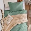 Bedsure Tan Gingham Ruffle Duvet Cover Set,Vintage Farmhouse Bedding, Queen(03 – Sage Green (No Comforter))