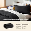 Bedsure Tan Gingham Ruffle Duvet Cover Set,Vintage Farmhouse Bedding, Queen(04 – Black (No Comforter))