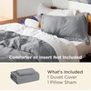 Bedsure Tan Gingham Ruffle Duvet Cover Set,Vintage Farmhouse Bedding, Queen(04 – Grey (No Comforter))