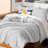 Bedsure Tan Gingham Ruffle Duvet Cover Set,Vintage Farmhouse Bedding, Queen(04 – Light Grey (No Comforter))