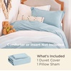 Bedsure Tan Gingham Ruffle Duvet Cover Set,Vintage Farmhouse Bedding, Queen(05 – Baby Blue)