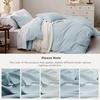 Bedsure Tan Gingham Ruffle Duvet Cover Set,Vintage Farmhouse Bedding, Queen(05 – Baby Blue)