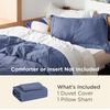 Bedsure Tan Gingham Ruffle Duvet Cover Set,Vintage Farmhouse Bedding, Queen(05 – Slate Blue (No Comforter))