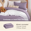 Bedsure Tan Gingham Ruffle Duvet Cover Set,Vintage Farmhouse Bedding, Queen(06 – Dusty Purple (No Comforter))