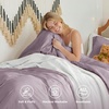 Bedsure Tan Gingham Ruffle Duvet Cover Set,Vintage Farmhouse Bedding, Queen(06 – Lilac Purple (No Comforter))