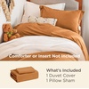Bedsure Tan Gingham Ruffle Duvet Cover Set,Vintage Farmhouse Bedding, Queen(08 – Gold (No Comforter))