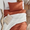 Bedsure Tan Gingham Ruffle Duvet Cover Set,Vintage Farmhouse Bedding, Queen(08 – Terracotta (No Comforter))
