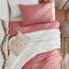 Bedsure Tan Gingham Ruffle Duvet Cover Set,Vintage Farmhouse Bedding, Queen(09 – Clay Pink (No Comforter))