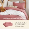 Bedsure Tan Gingham Ruffle Duvet Cover Set,Vintage Farmhouse Bedding, Queen(09 – Clay Pink (No Comforter))