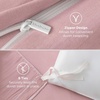Bedsure Tan Gingham Ruffle Duvet Cover Set,Vintage Farmhouse Bedding, Queen(09 – Pink (No Comforter))