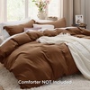 Bedsure Tan Gingham Ruffle Duvet Cover Set,Vintage Farmhouse Bedding, Queen(19 – Chocolate Brown (No Comforter))